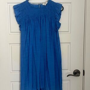 Umgee Vibrant Blue Kids Dress with Ruffle Sleeves